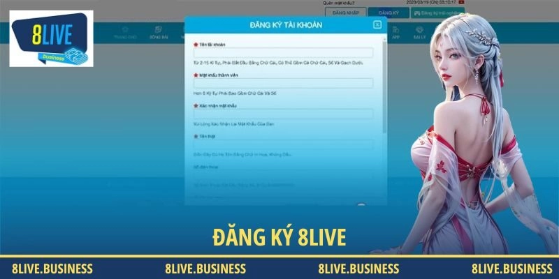 Đăng ký 8LIVE chi tiết